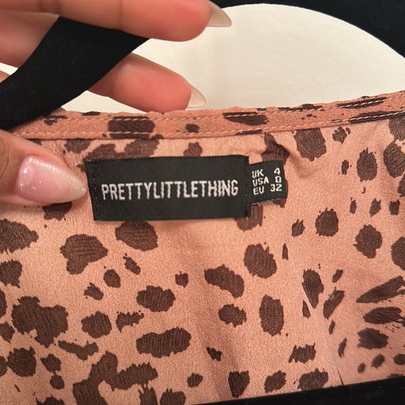 Dusty Pink Dalmatian Long Sleeve Wrap Maxi Dress-Prettylittlething - Picture 5 of 5